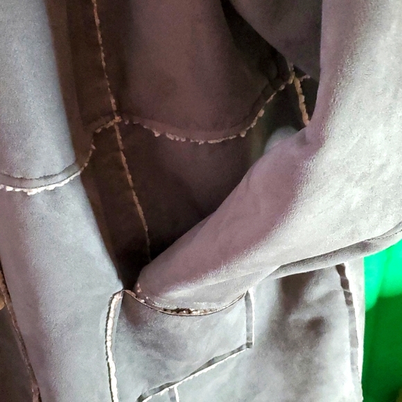 SO BLUE SIGRID OLSEN FAUX SUEDE/FAUX SHEEP WOOL SHEARLING WINTER COAT SZ 3X - Picture 4 of 11